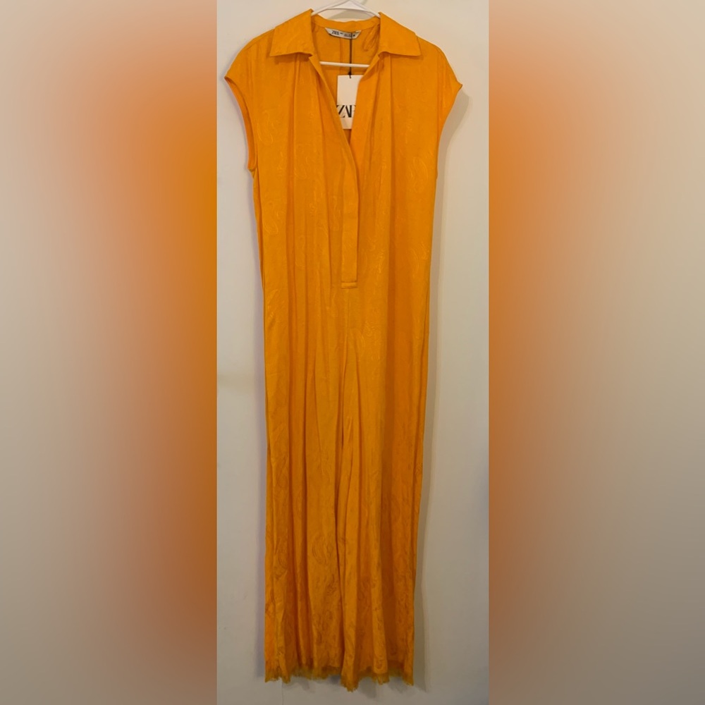 NWT Orange ZARA Jumpsuit